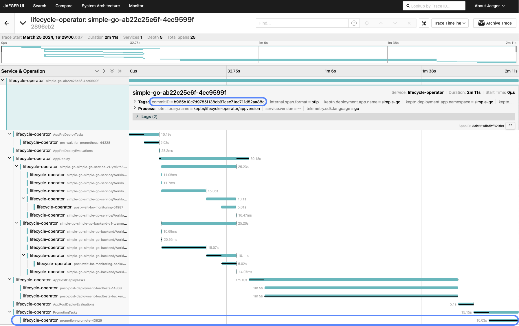 Deployment trace dev